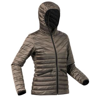 Chaqueta de esquí acolchada mujer verde oliva