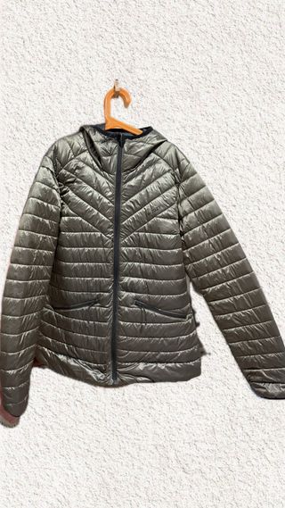 Chaqueta de esquí acolchada mujer verde oliva