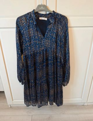 Vestido fiesta azul y dorado Talla M