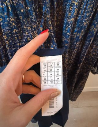 Vestido fiesta azul y dorado Talla M