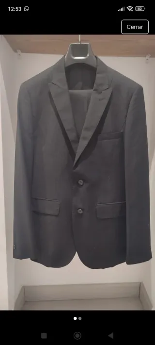 Traje negro hombre marca Shenior