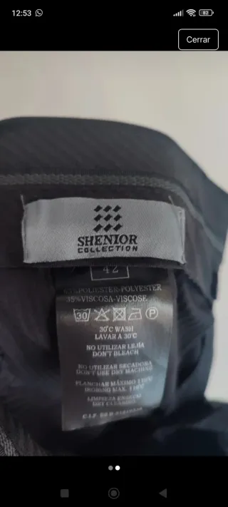 Traje negro hombre marca Shenior