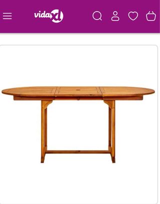 Mesa extensible madera maciza acacia