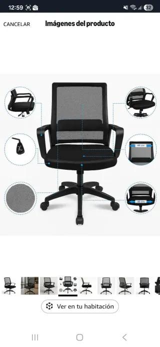 Silla de oficina negra