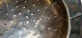 Colador de té vintage plateado