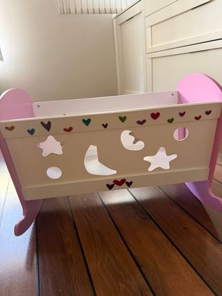 Cuna de juguete bebé rosa