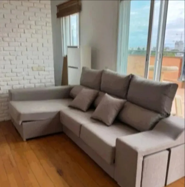 Sofá modular gris tela