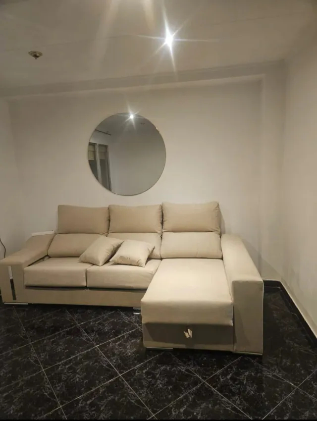 Sofá modular gris tela