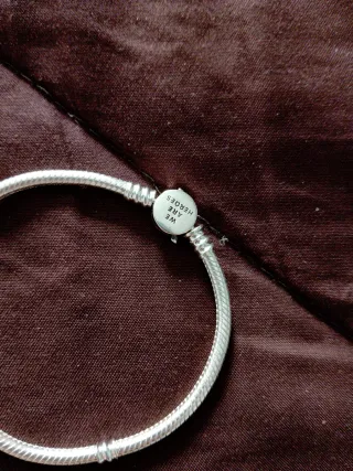 Pulsera plateada con cierre de clip