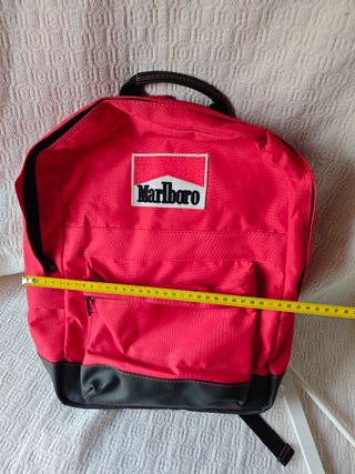 Mochila grande vintage Marlboro rojo negro nueva