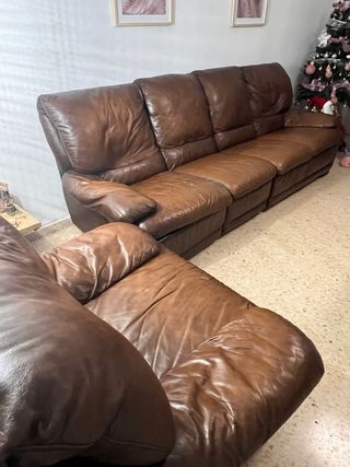 Conjunto Sofá 4 Plazas + Sillón NATUZZI Piel