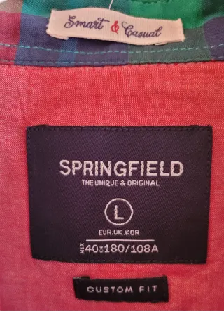 Camisa Springfield Rosa Talla L con Coderas