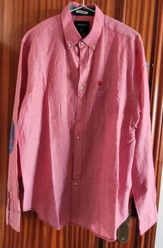 Camisa Springfield Rosa Talla L con Coderas