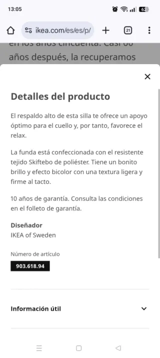 Sillón orejero IKEA amarillo y gris