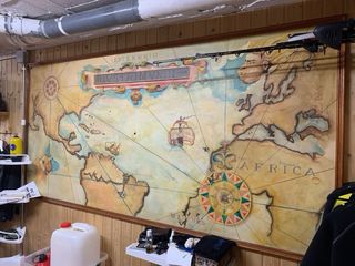 Gran Cuadro Carta Marina antigua Pintada a Mano