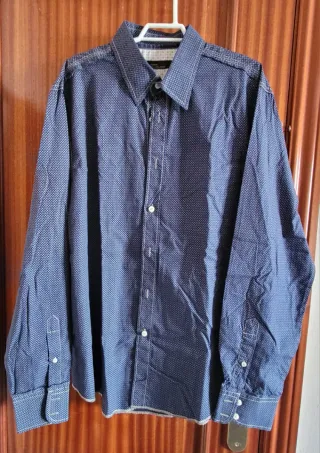 Camisa Zara Man Azul Estampada Talla L