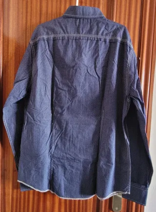 Camisa Zara Man Azul Estampada Talla L