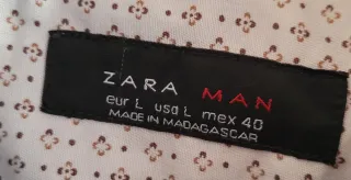 Camisa Zara Man Azul Estampada Talla L