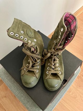 Zapatillas Converse T-36 Verde/Rosa KNEEHI PLAID