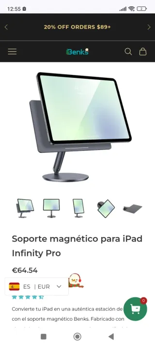 Supporto magnetico pieghevole Benks per iPad
