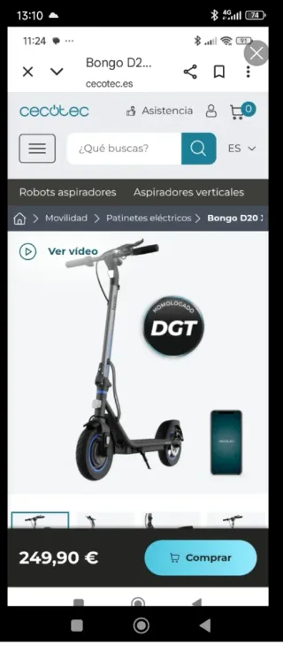 Patinete Eléctrico Cecotec Bongo D20