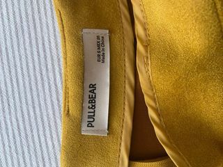 Falda efecto ante amarilla mostaza