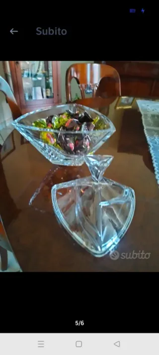 Porta cioccolatini cristallo con coperchio