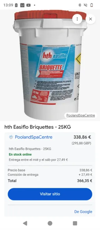 Cloro HTH Easiflo Briquettes - 25KG