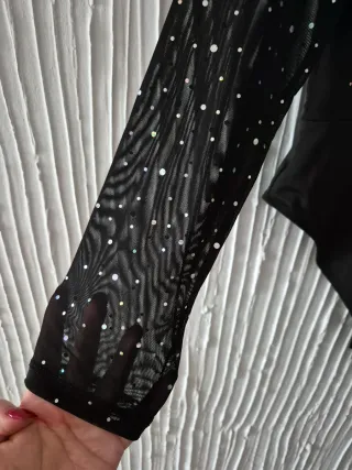 Body negro con pedrería