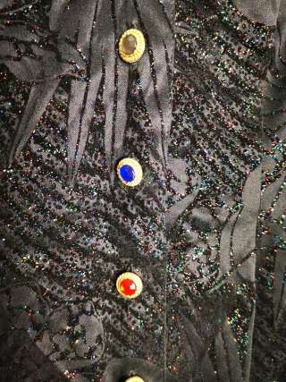 Blusa Negra Brillante Talla 40