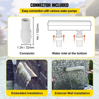 Fontana per Piscina a Cascata Acciaio Inossidabile