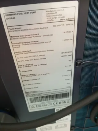 Bomba de Calor GRE Piscina