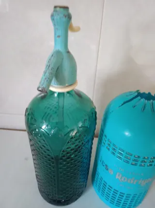 Sifón antiguo de vidrio