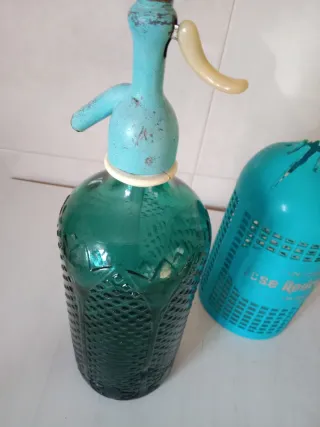 Sifón antiguo de vidrio