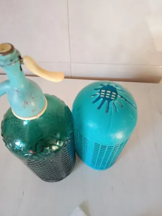 Sifón antiguo de vidrio