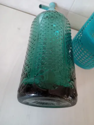 Sifón antiguo de vidrio