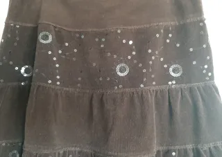 Falda de pana fina con lentejuelas