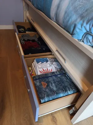 Cama nido juvenil con armario