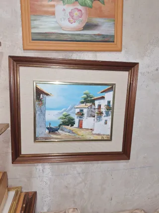 Cuadro al óleo paisaje marino