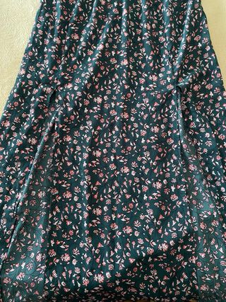 Vestido largo floral verde y rosa