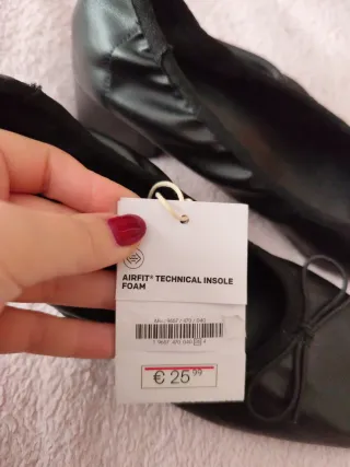 Bailarinas de tacón negras lazo