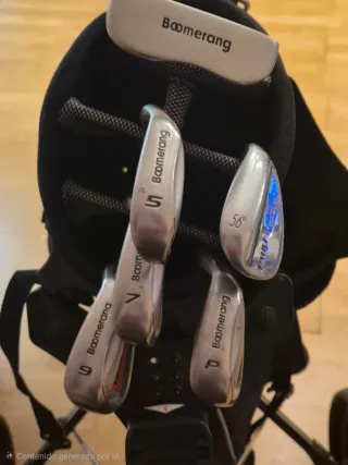 Carro de golf + bolsa Boomerang + palos y pelotas