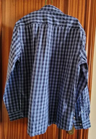 Camisa Cuadros Azul y Gris Talla L