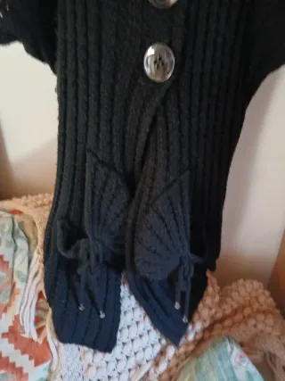 Chaleco-Capa Lana Negro Talla 42