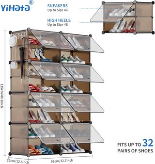 Scarpiera YIHATA 2x8 livelli 32 paia HE043