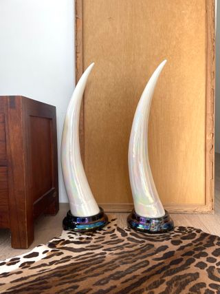 Pareja Colmillos Cerámica Italia