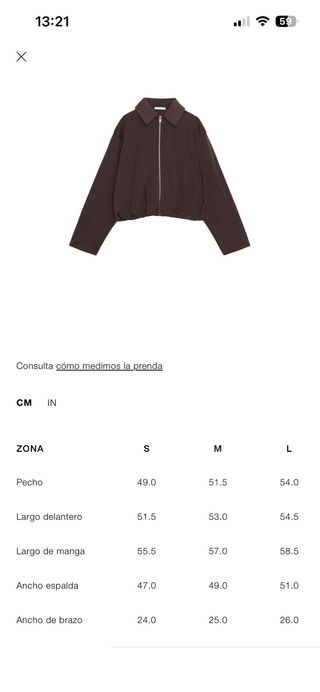 Bomber felpa carbon M Zara
