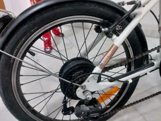 Bicicleta Eléctrica Plegable B'Twin Blanca