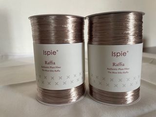 2 gomitoli rafia naturale Ispie beige grigio