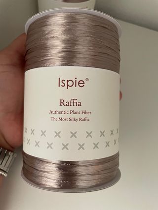 2 gomitoli rafia naturale Ispie beige grigio